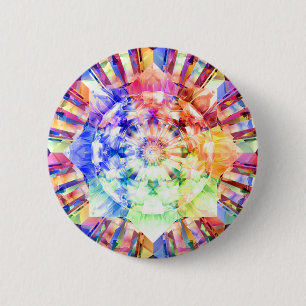 Spectrum Fractal 6 Cm Round Badge