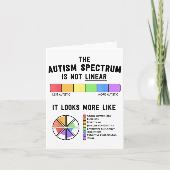 Spectrum Is Not Linear Autistic Pride Autism Aware Card (Front)