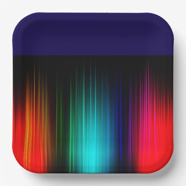 Spectrum Light Show Background-55321 Paper Plate (Front)