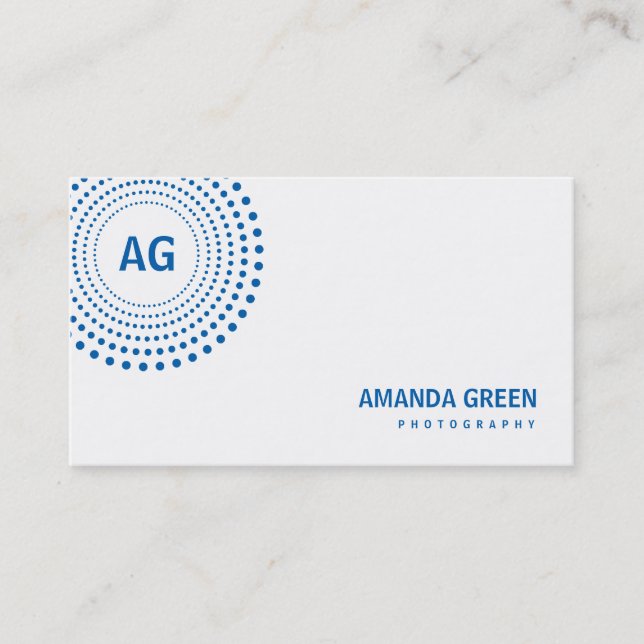 Spectrum Monogram Business Card (Blue) (Front)