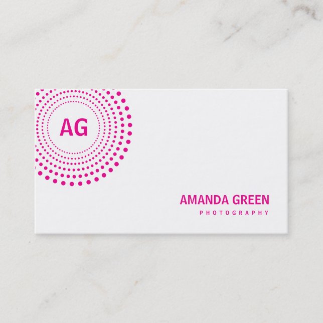Spectrum Monogram Business Card (Fuchsia) (Front)
