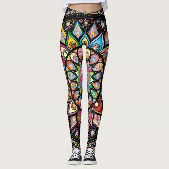 Spectrum of  colour mandala leggings (Front)