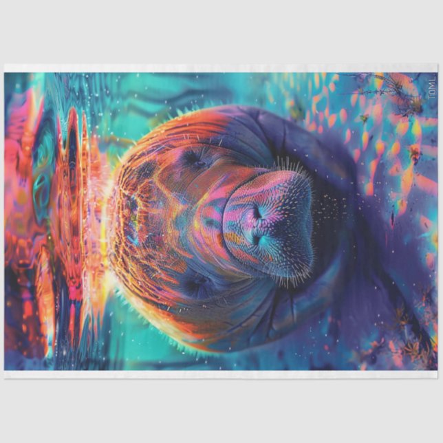 Spectrum of Colours Manatee Decoupage  Tissue Paper (Front)