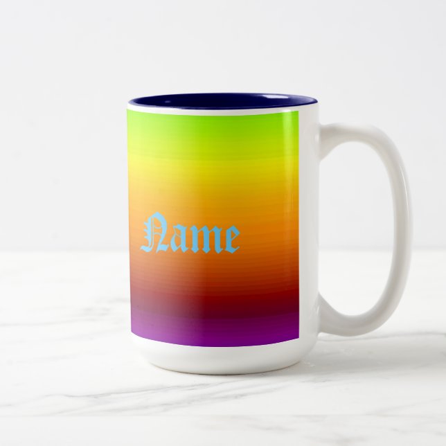 Spectrum of Horizontal Colours -3 Two-Tone Coffee Mug (Right)