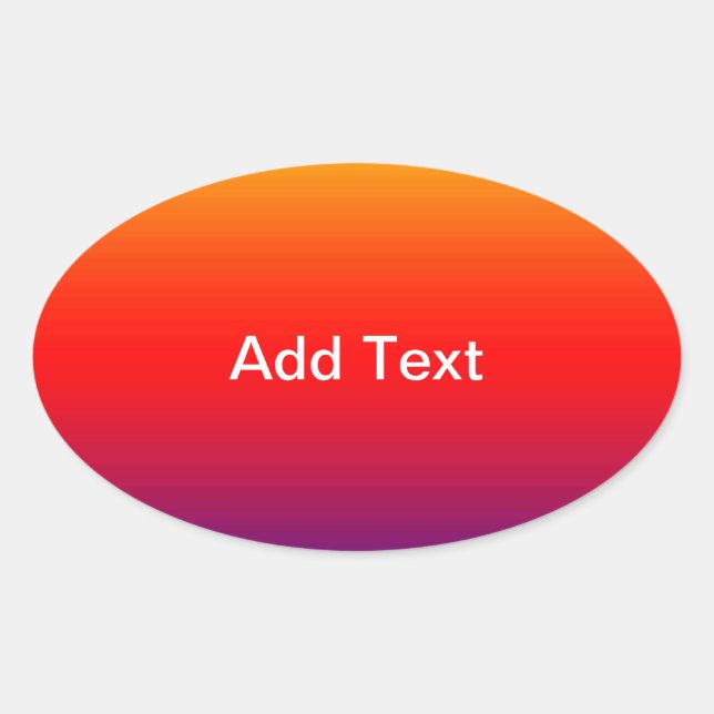 Spectrum of Horizontal Colours Your Text Oval Sticker (Front)