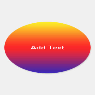 Spectrum of Horizontal Colours Your Text Oval Sticker