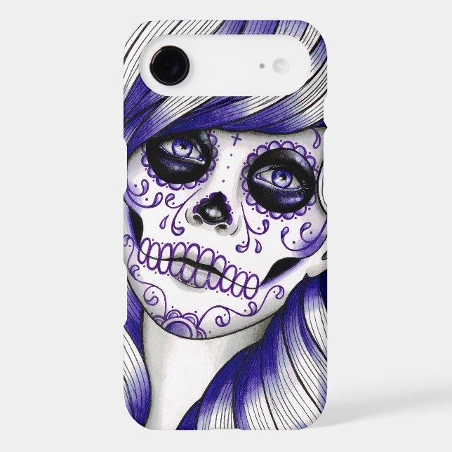 Spectrum Series - Violet Sugar Skull Girl Case-Mate iPhone Case (Back)