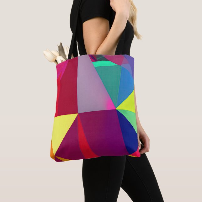 "Spectrum Shift: A Vivid Abstraction"     Tote Bag (Close Up)
