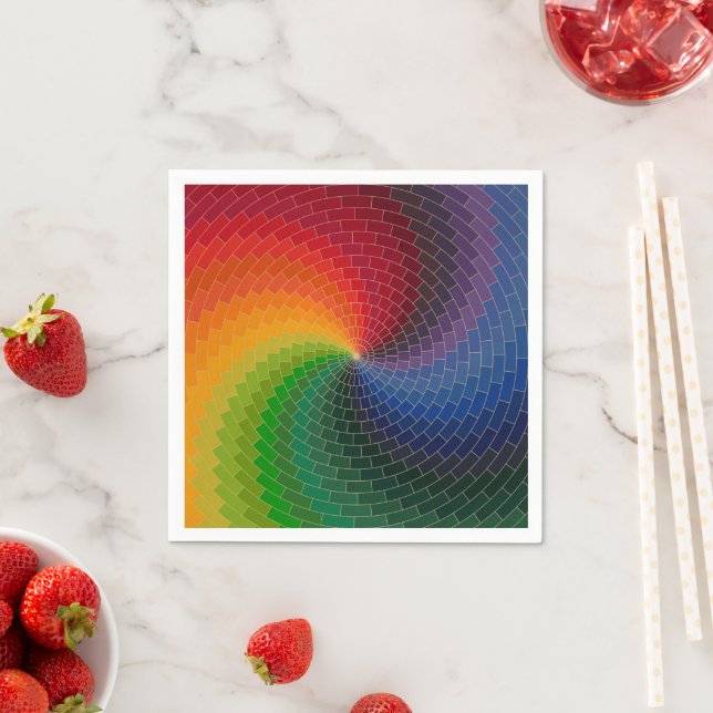 Spectrum wheel made of bricks napkin (Insitu)