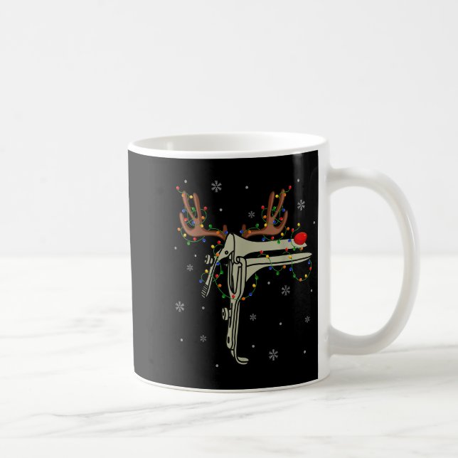 Speculum Reindeer Xmas Light Medical Ob Gyn Nurse  Coffee Mug (Right)