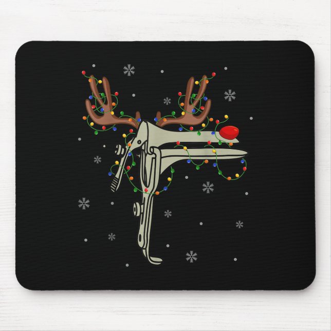 Speculum Reindeer Xmas Light Medical Ob Gyn Nurse  Mouse Mat (Front)