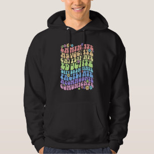 Sped Caffeinate Advocate Laminate Educate Groovy T Hoodie