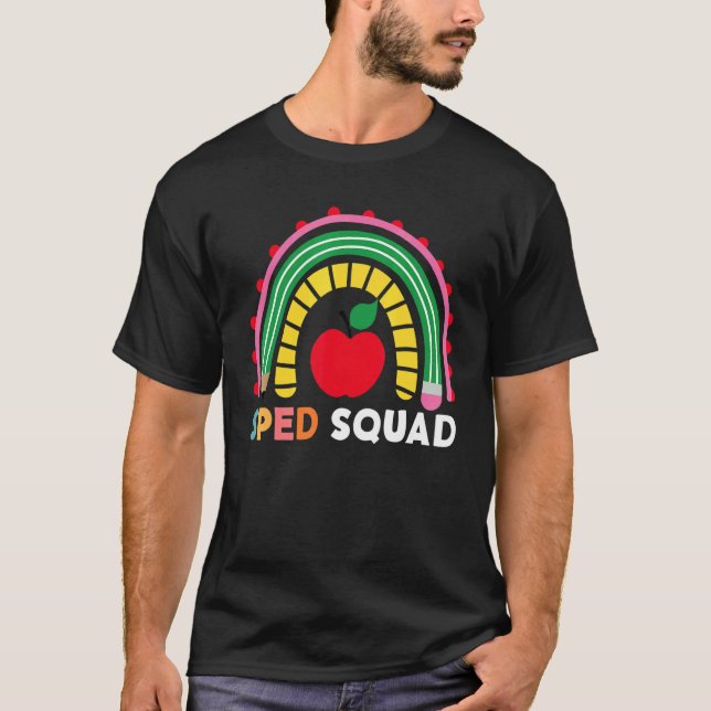 Sped Crew Rainbow Special Education Teacher Back T T-Shirt (Front)