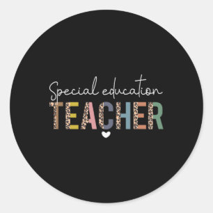 Sped Ed Special Education Teacher Sped Leopard Boh Classic Round Sticker