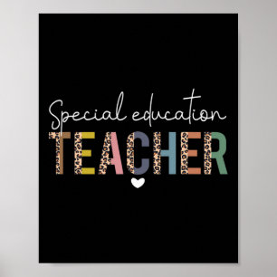 Sped Ed Special Education Teacher Sped Leopard Boh Poster
