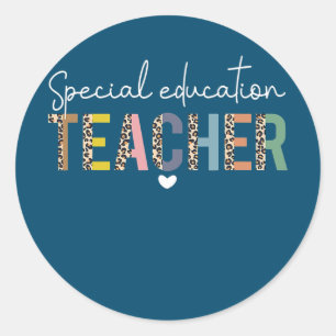 Sped Ed Special Education Teacher SPED Leopard Classic Round Sticker