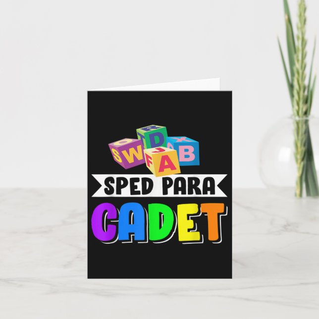Sped Para Cadet Back To School  Card (Front)