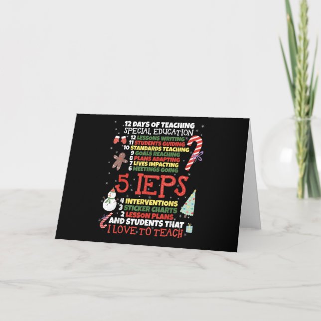 SPED School Tee Funny Special Education Teacher Card (Front)