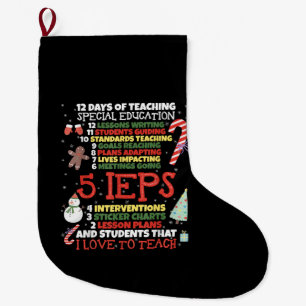 SPED School Tee Funny Special Education Teacher Large Christmas Stocking