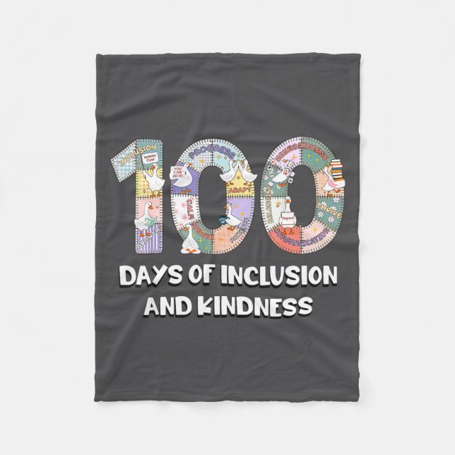 SPED Silly Autism 100 Days School Teacher Goose In Fleece Blanket (Front)
