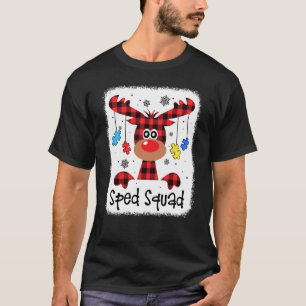 Sped Squad Cute Red Plaid Reindeer Sped Teacher Ch T-Shirt