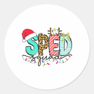 Sped Squad Special Education Teacher Autism Christ Classic Round Sticker