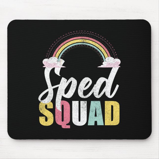 Sped Squad Sped Teacher Rainbow Special Education  Mouse Mat (Front)