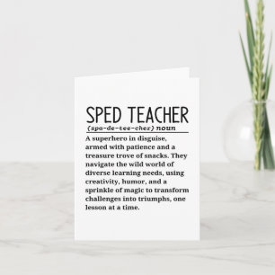 Sped teacher card