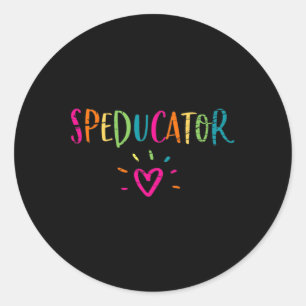 Sped Teacher - Speducator Heart Classic Round Sticker