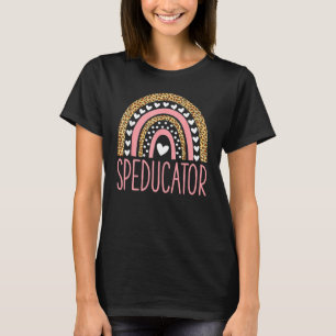 SPED teacher speducator heart speducator rainbow T-Shirt