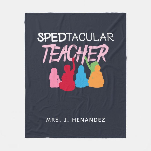 Spedtacular Teacher Special Education Personalised Fleece Blanket (Front)