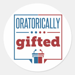 Speech and Debate Oratorically Gifted Classic Round Sticker