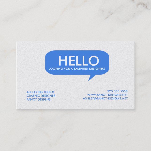 Speech Bubble Business Card (Front)