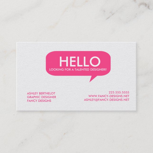 Speech Bubble Business Card (Front)
