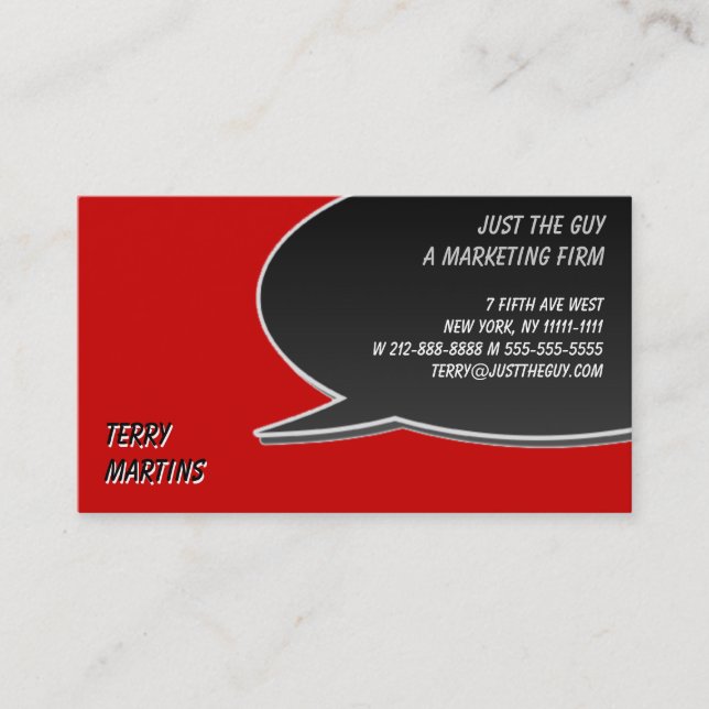 Speech Bubble Card (Front)