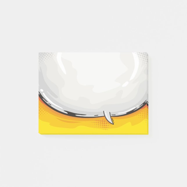 Speech Bubble Cartoon design Yellow bkgd Post-it Notes (Front)