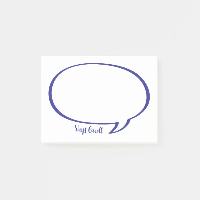 Speech Bubble Comic Personalized Post-it Notes (Front)