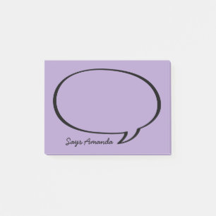 Speech Bubble Comic Personalized Post-it Notes