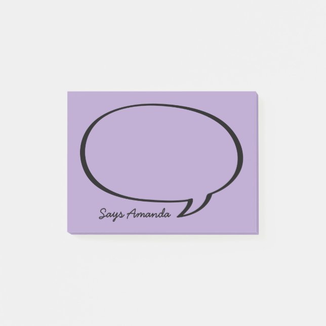 Speech Bubble Comic Personalized Post-it Notes (Front)