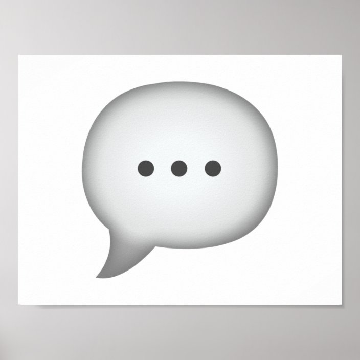 Speech Bubble Emoji Poster Zazzle.co.uk