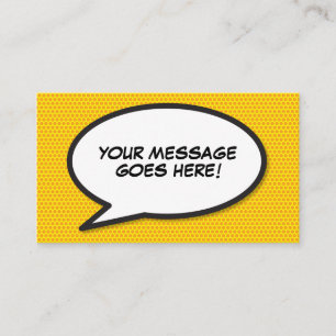 Speech Bubble Message Fun Retro Comic Book Business Card