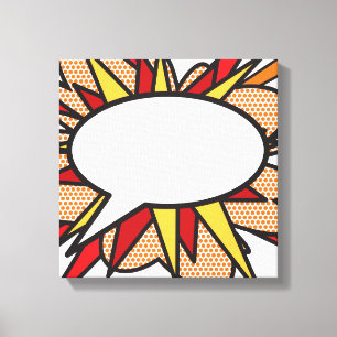 Speech Bubble Modern Fun Trendy Comic Book Canvas Print
