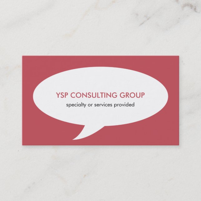 Speech bubble red creative network professional business card (Front)