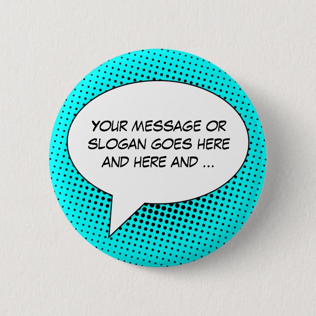 Speech Bubble Your Message Template Button (Front)