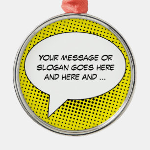 Speech Bubble Your Message Template Metal Tree Decoration