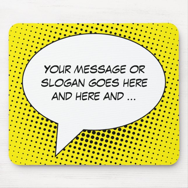 Speech Bubble Your Message Template Mouse Mat (Front)