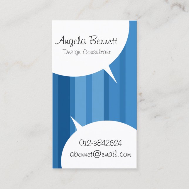 Speech Bubbles Blue Business Card (Front)