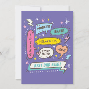 Speech Bubbles Card, Personalised Fathers Day Card