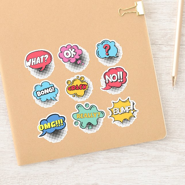 Speech bubbles dynamic colourful shapes set (Notebook)