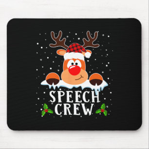 Speech Crew Reindeer Santa Hat Buffalo Red Plaid C Mouse Mat